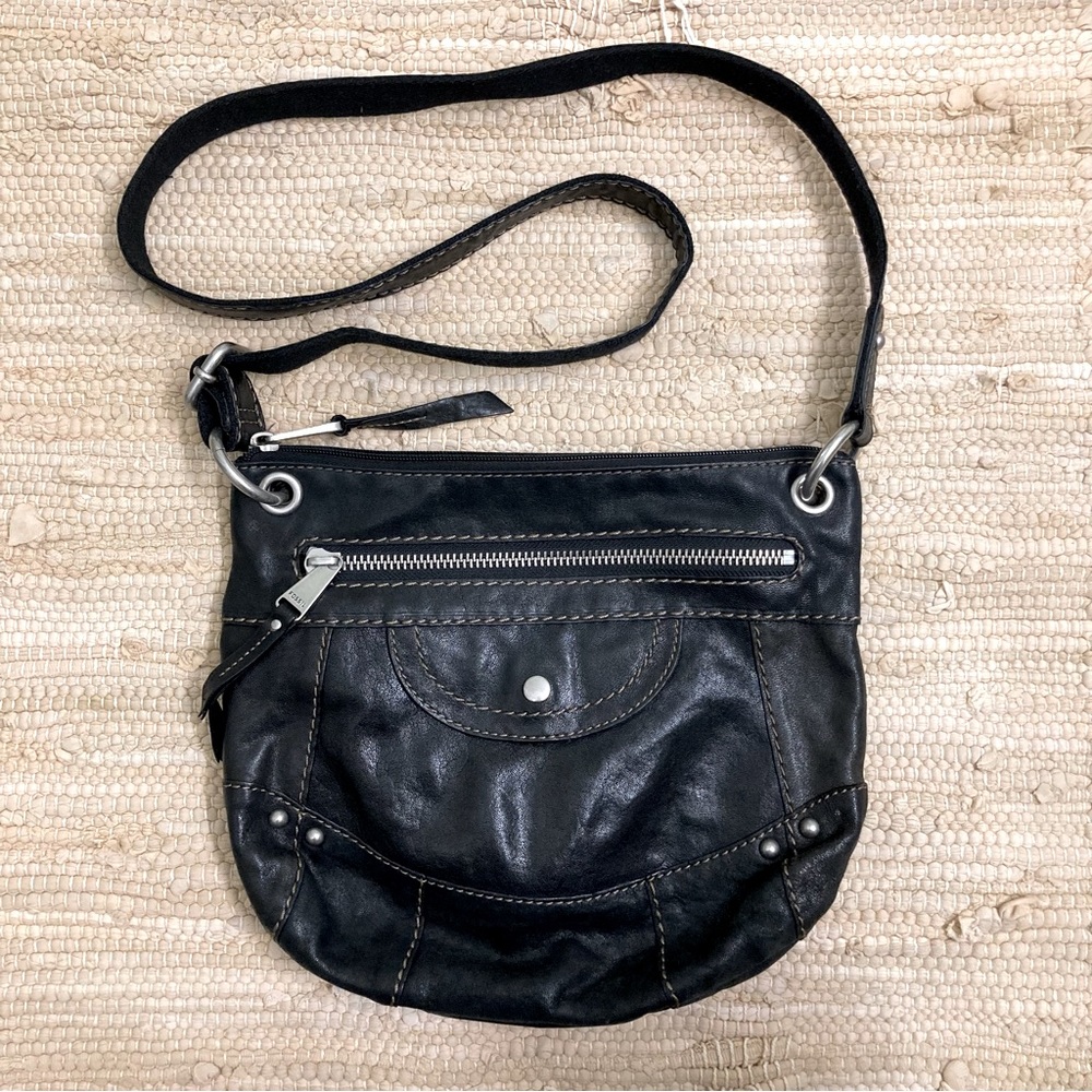 Fossil Black Leather Crossbody Bag Purse